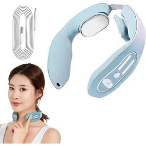 Cordless Smart Neck Massager for Pain Relief, 12 Modes Lymphatic Drainage Device